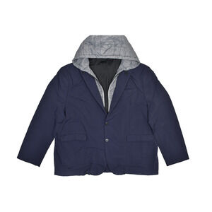 EXPRESS Men's Navy Blue Hybrid Hooded Blazer Jacket Size M Casual